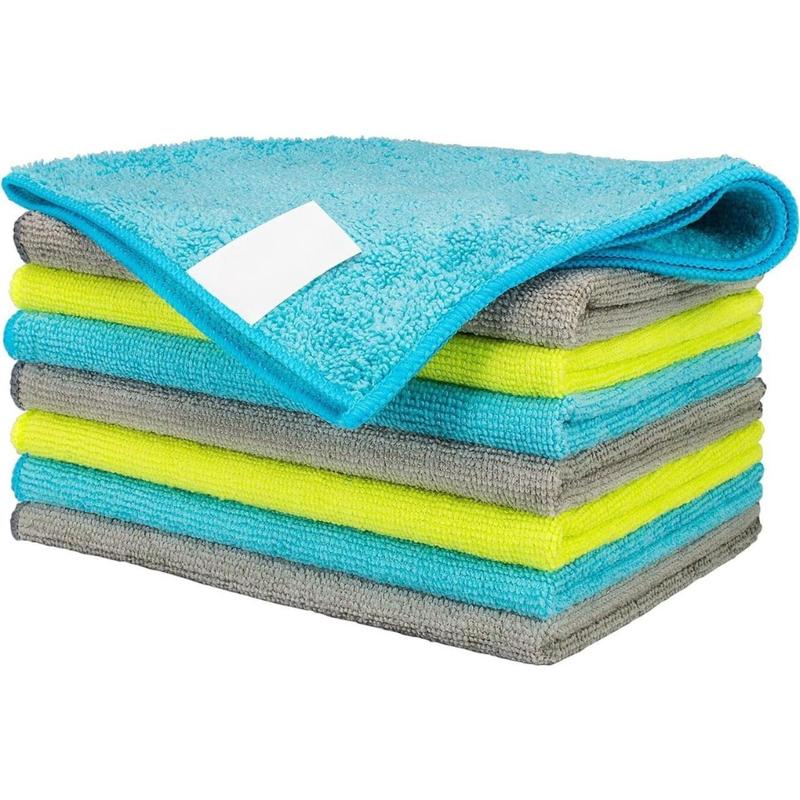 Microfiber Cleaning Cloth - Pack of 8, Size: 12 x 16 in, Multi-Functional Cleaning Towels, Highly Absorbent Cleaning Rags, Lint-Free, Streak-Free Cleaning Cloths for Car Kitchen Home(Creative Life Pavilion)