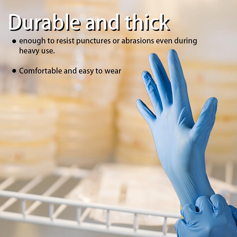 100pcs GP Craft Blue Nitrile Disposable Gloves, 4mil, Powder-Free, Latex-Free, Waterproof, Non-Slip, 4mil Thickness, for Household Cleaning Baking