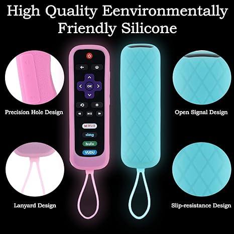 Luminous Remote Control Cover, Remote Casewith Lanyard, Decor Remote Contro Protector Compatible with TCL Hisense Roku TV Fall Decor