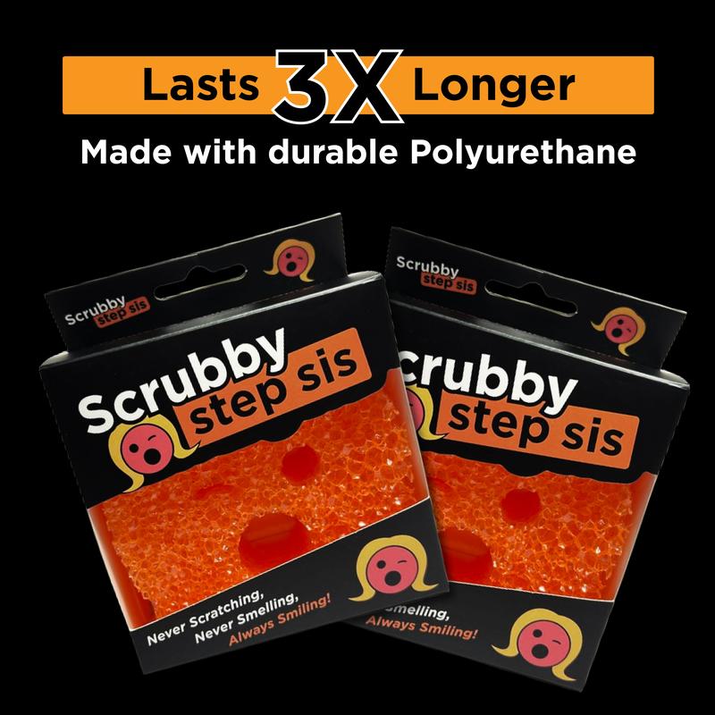 Scrubby Step Sis: The Ultimate Sponge & Scour Pad Tool and Scrubber ! kitchen sponge Utensil Cleaning, Pots, Pans, and Stainless Surfaces. Dishes, Grime, and Tough Messes! Dish Towel, Anti-Scratch, Dishware Cleaning Supplies