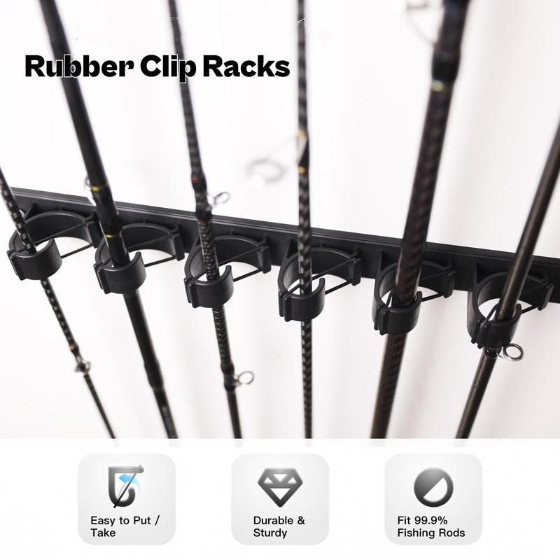 Wall Mount Fishing Rod Holders,Vertical Fishing Pole Storage Rack for Garage