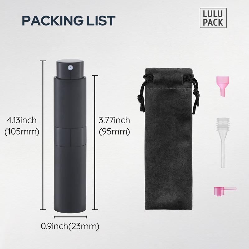 Lulupack 8ml Perfume Atomizer, Cologne Travel Spray Bottle, Refillable Portable Sprayer (Black, Blue, Silver, Grey)