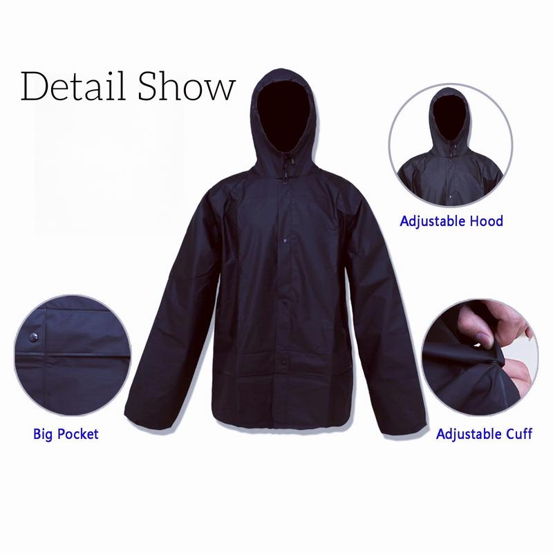 Ultra-Lite Rain Coat with Pants for Men Women Waterproof Rain Suit for Sport, Breathable Lightweight 2 Pieces Rainwear Dependable Wet Weather Protection (Navy)