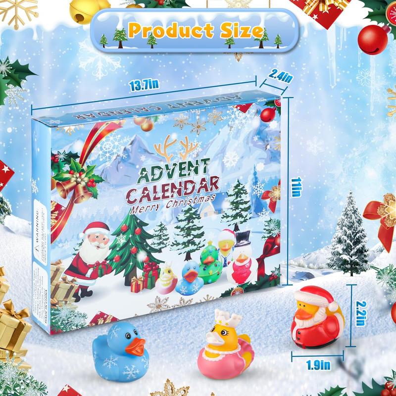 Calendar 2024 Christmas Ducks - 24 Days Christmas Countdown Calendar Gifts for  Girls Boys - 24 count Rubber Duck  Calendar Bath  Christmas Party Favors for