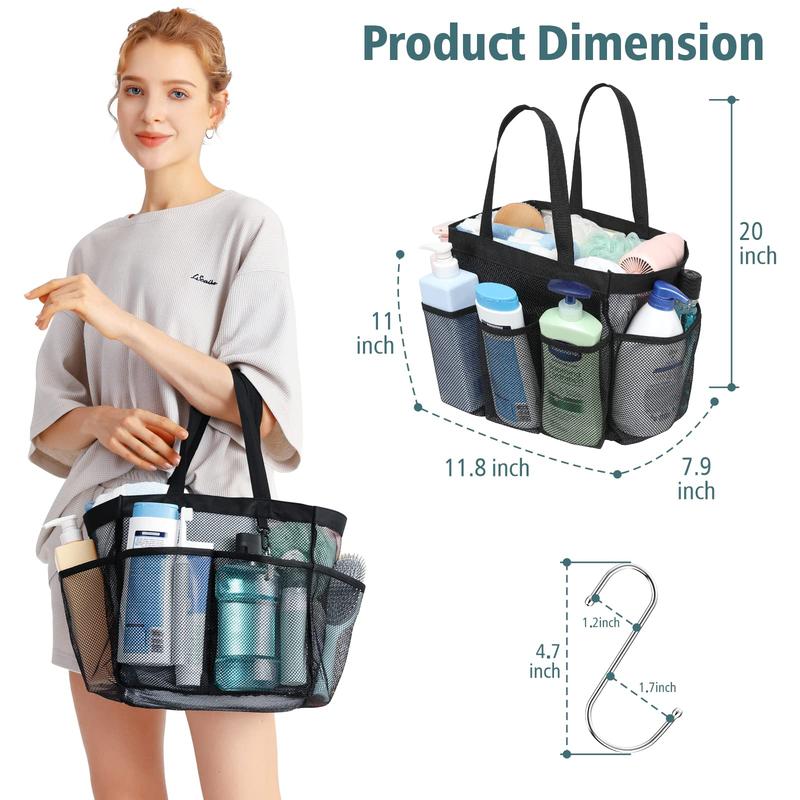 Shower Caddy Portable, Mesh Shower Caddy Bathroom Caddy for College Dorm Room Bathroom Essentials, Shower Bag Tote Organiser for Gym Rv Camp