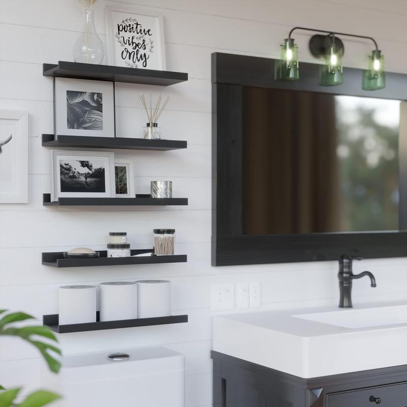 5 Set Floating Wall Mounted Shelves | Black