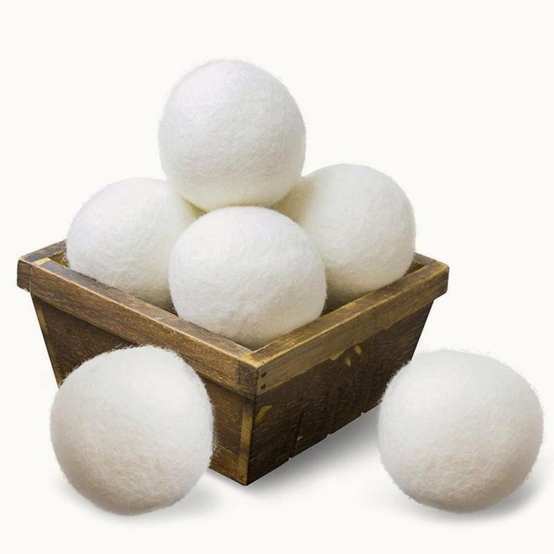 Wool Laundry Ball, 6 Counts set Reusable Laundry Natural Fabric Softener, Large Drying Ball for Home Dormitory Hotel Laundry Room