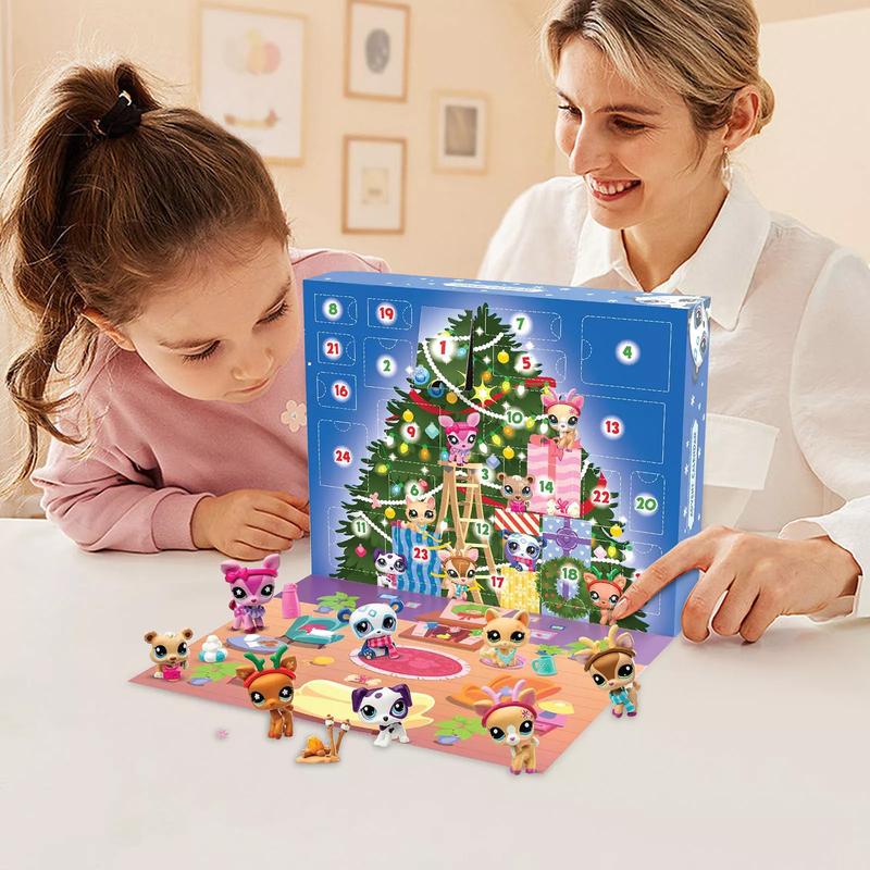 Littlest Pet Shop 24 Days of Surprises Advent Calendar with 8 Pets and 16 Accessories for Christmas Decor - Unisex Ornaments