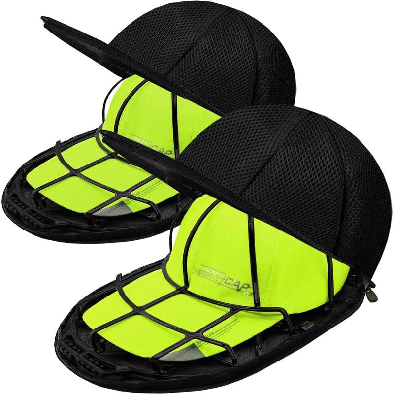 Hat Washer Cage - Hat Cage for Washing, Hat Cleaner Laundry Wash Bags for Baseball Caps (2 Pack Black with Bags)