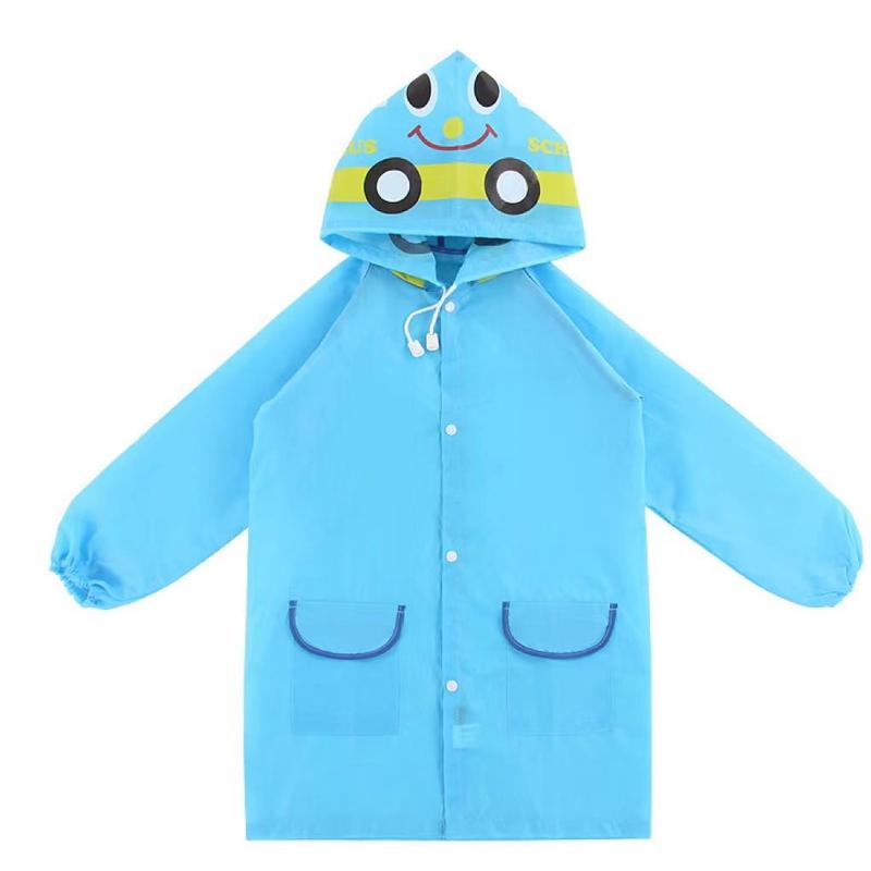 Cartoon Print Hooded Raincoat, 1 Count Cute Waterproof Raincoat for Boys & Girls, Fashion Raincoat for Outdoor Activities