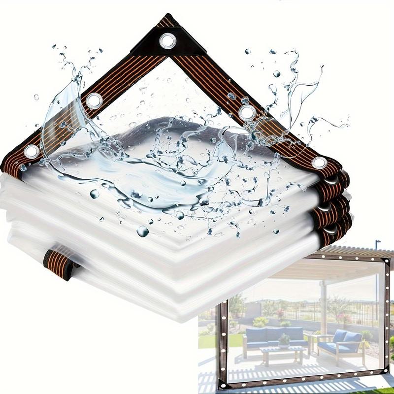 Transparent Waterproof Rain Cloth with Sealing Ring, 1 Count Outdoor Garden Cover, Suitable for Yard Chicken House Patio Canopy Camping