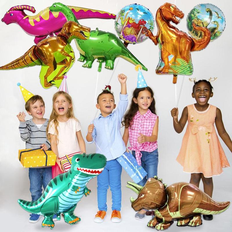 Cartoon Dinosaur Shaped Balloon, 8pcs set Giant Dinosaur Balloon, Colorful Inflatable Balloon for Birthday Party, Festive & Party Supplies