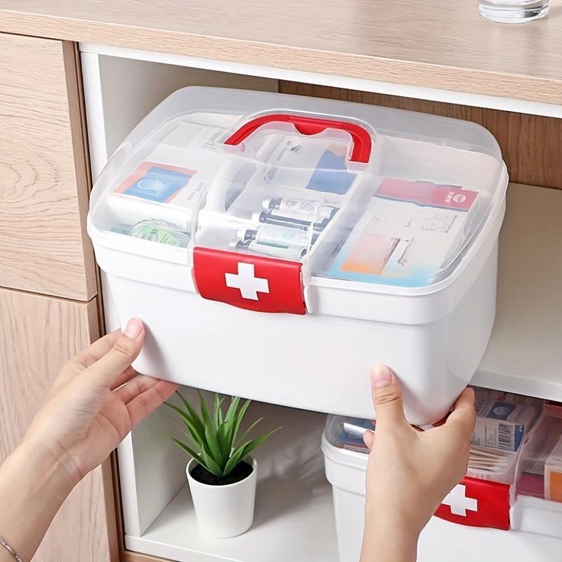 Multi-grid Medicine Storage Box, 1 Count Portable Multi-layer Storage Box, Emergency Medical Box for Home Restaurant Outdoor Camping