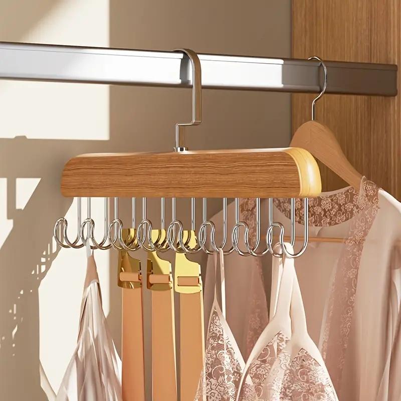 Wooden Hanger, 3 Counts Multifunctional Sling Hanger Hook for Underwear and Clothing Storage in Home, Dormitory, and Clothing Stores, Home Organizer