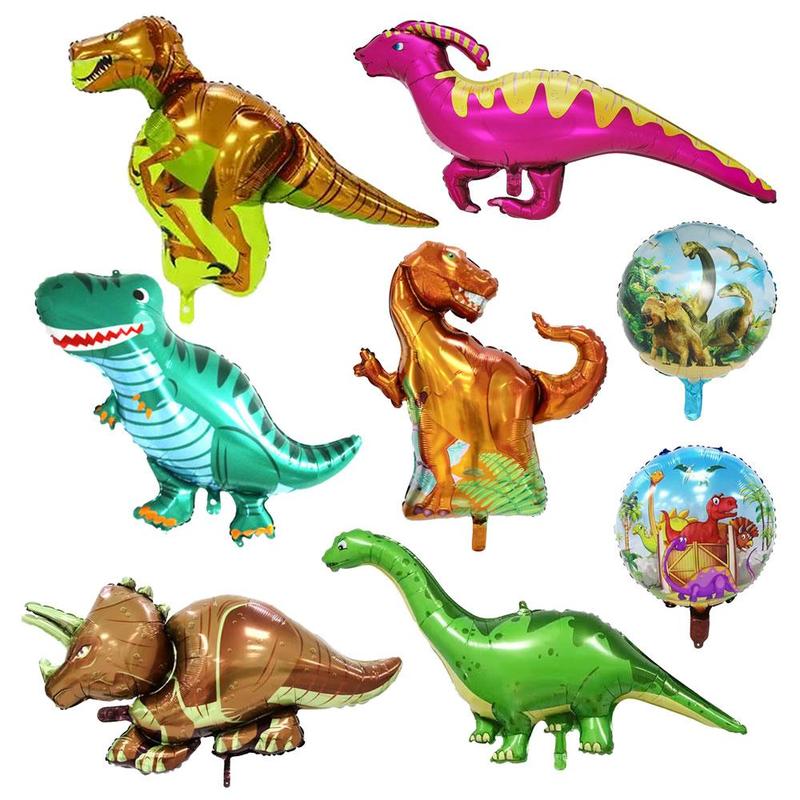 Cartoon Dinosaur Shaped Balloon, 8pcs set Giant Dinosaur Balloon, Colorful Inflatable Balloon for Birthday Party, Festive & Party Supplies