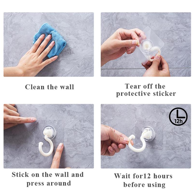 360° Rotatable Hook, 5 Counts Multifunctional Self Adhesive Hook for Key Clothes Hat, Wall Mounted Hook for Home Kitchen Bathroom