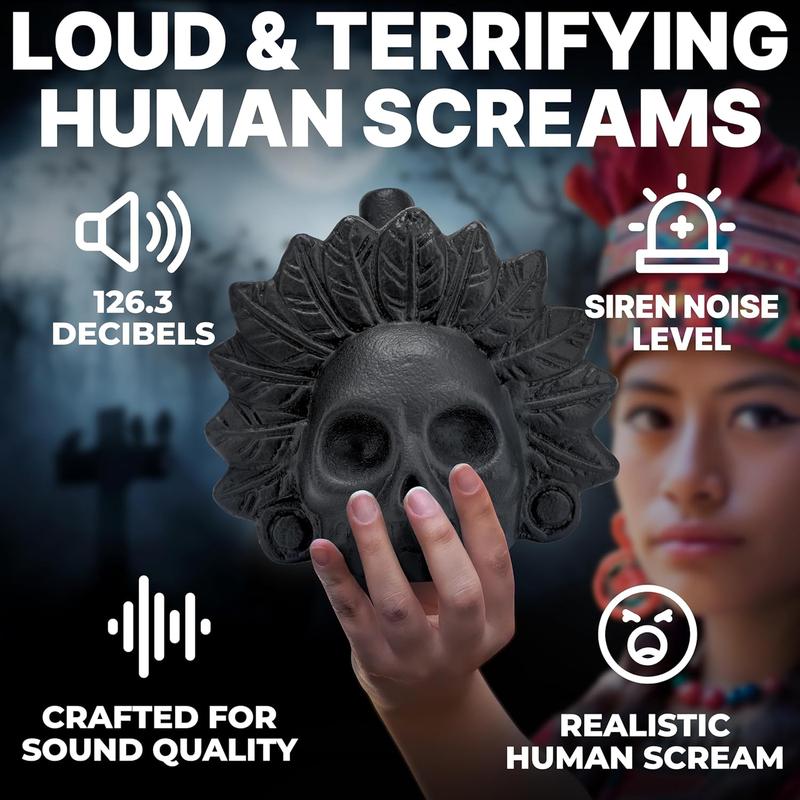 Ultra-Loud Aztec Death Whistle - Authentic Screaming Sound at 125dB - Unique Halloween Gift for Her, Scary Historical Replica