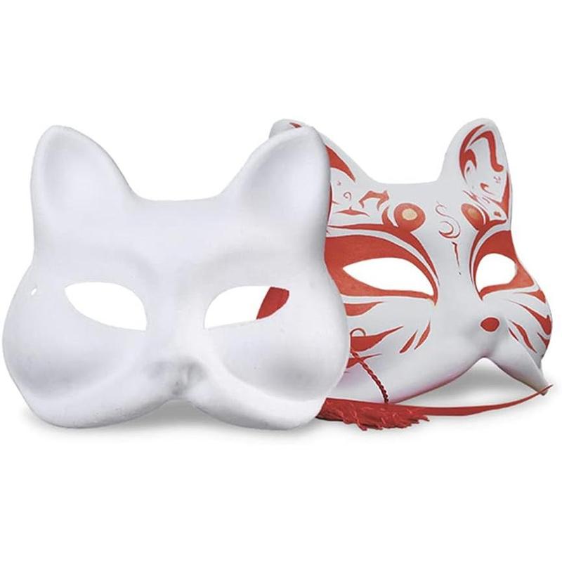 Mask, 3 count Therian  White   Blank DIY Halloween Mask  Half Facemasks Masquerade  Party