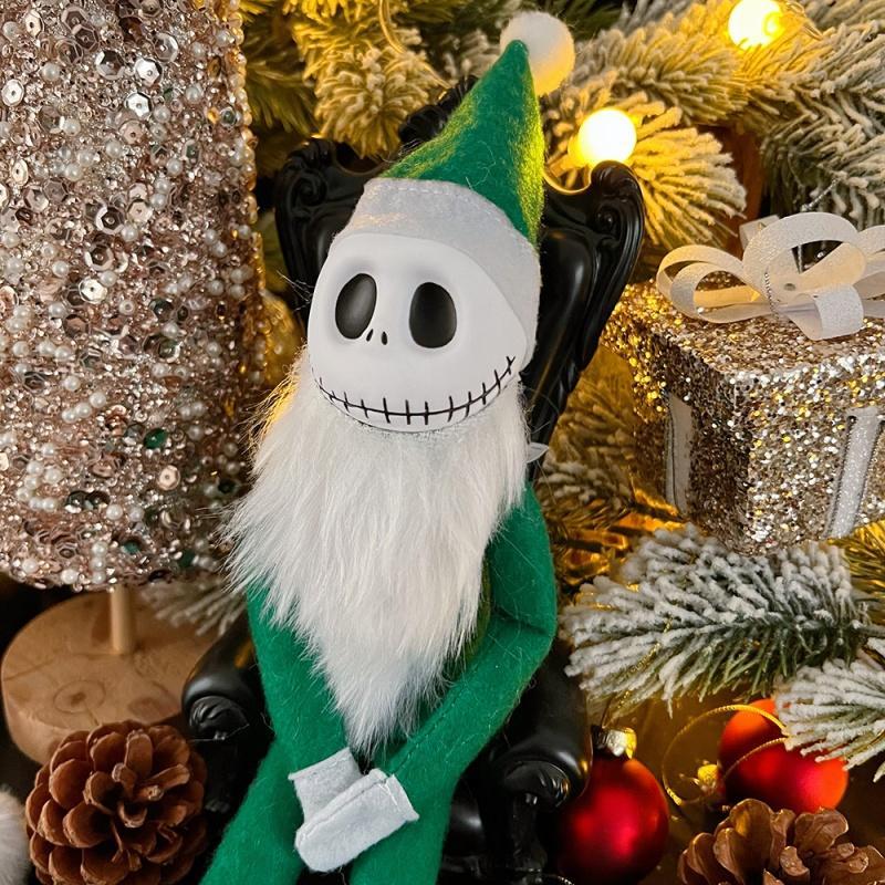 Santa Jack Skellington Doll Ornament, 1 Count Creative Halloween Themed Desktop Decoration, Home Decor Supplies for Living Room Bedroom