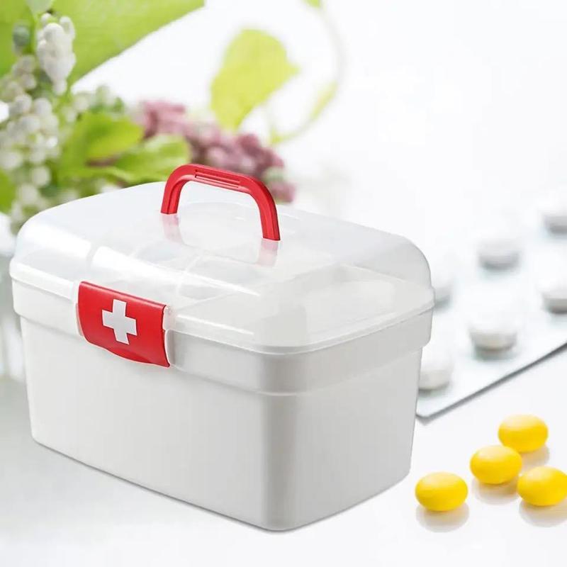 Multi-grid Medicine Storage Box, 1 Count Portable Multi-layer Storage Box, Emergency Medical Box for Home Restaurant Outdoor Camping