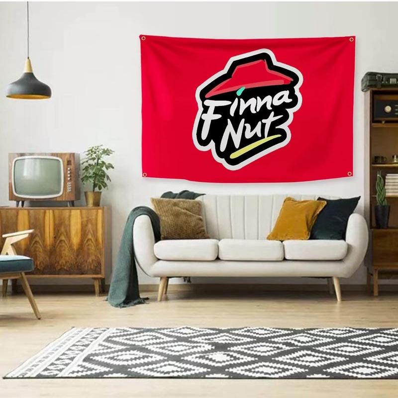 3x5Ft Finna Nut Novelty College Funny Dorm Banner - Vivid Color & Fade proof - Canvas Header & Double Stitched Polyester with Brass Grommets 3 X 5 Ft Lightweight Print