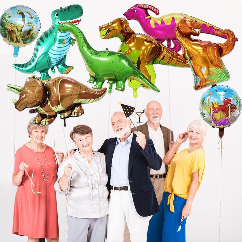 Cartoon Dinosaur Shaped Balloon, 8pcs set Giant Dinosaur Balloon, Colorful Inflatable Balloon for Birthday Party, Festive & Party Supplies