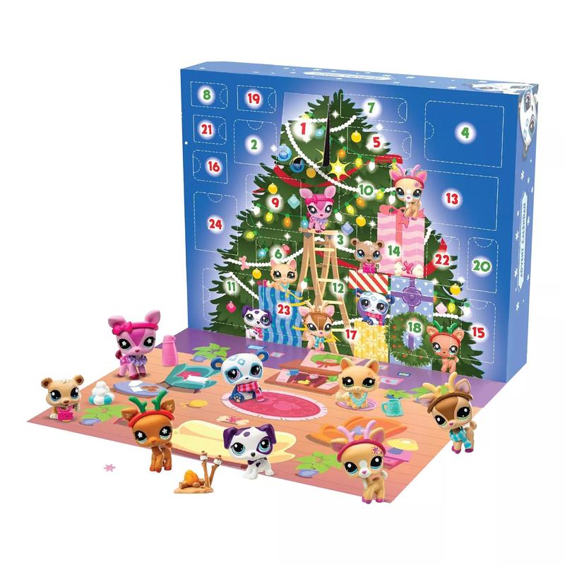 Littlest Pet Shop 24 Days of Surprises Advent Calendar with 8 Pets and 16 Accessories for Christmas Decor - Unisex Ornaments