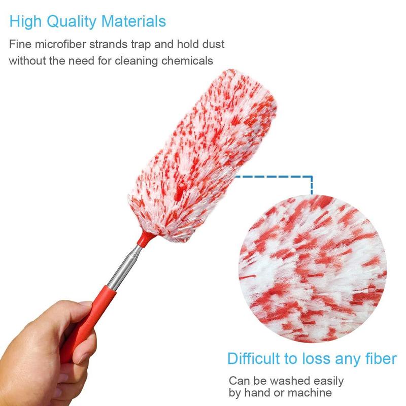 4  Pcs, [Microfiber] Hand [Duster]  [Washable]  Microfibre Cleaning  Tool Extendable [Duster]s for Cleaning Office, Car, Computer, Air Condition