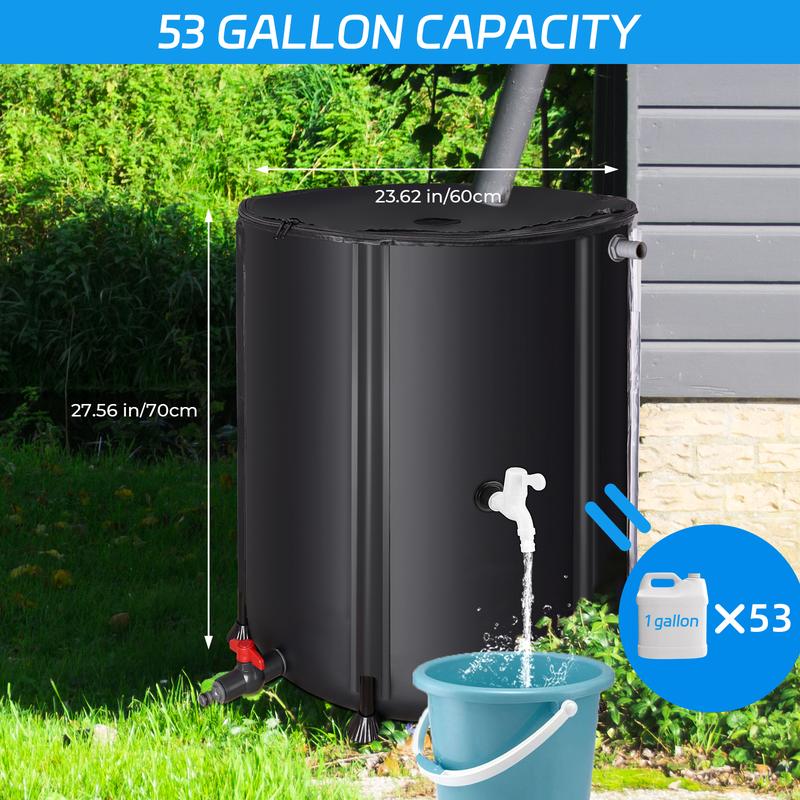 Waterproof NACATIN Collapsible Rain Barrel, 53 100 Gallon Large Capacity  Bucket Waterproof