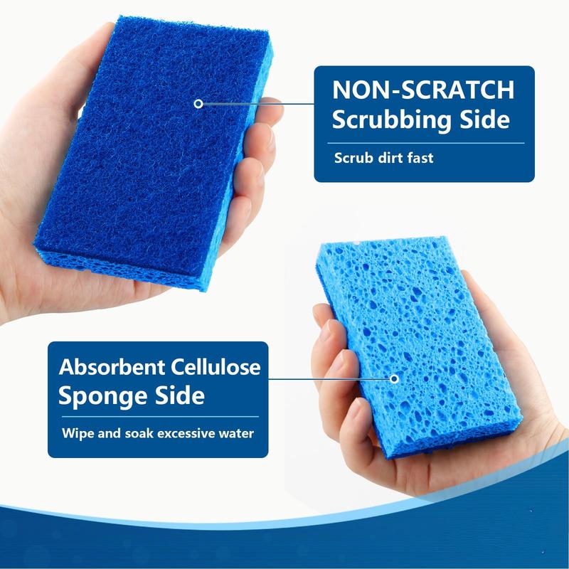 Sponges Kitchen 24pcs, Non-Scratch Scrub Dish Sponges, Safe on Non-Stick Cookware,Dual Sided Cleaning Sponges for Kitchen,Household,Bathroom and More Disposable Magic