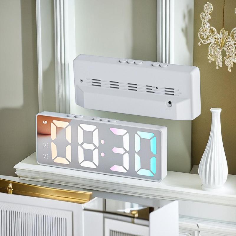 LED Electronic Alarm Clock, Battery Required Digital Clock with Temperature Display, Home Decor Clock for Bedroom Living Room (Battery Not Included)