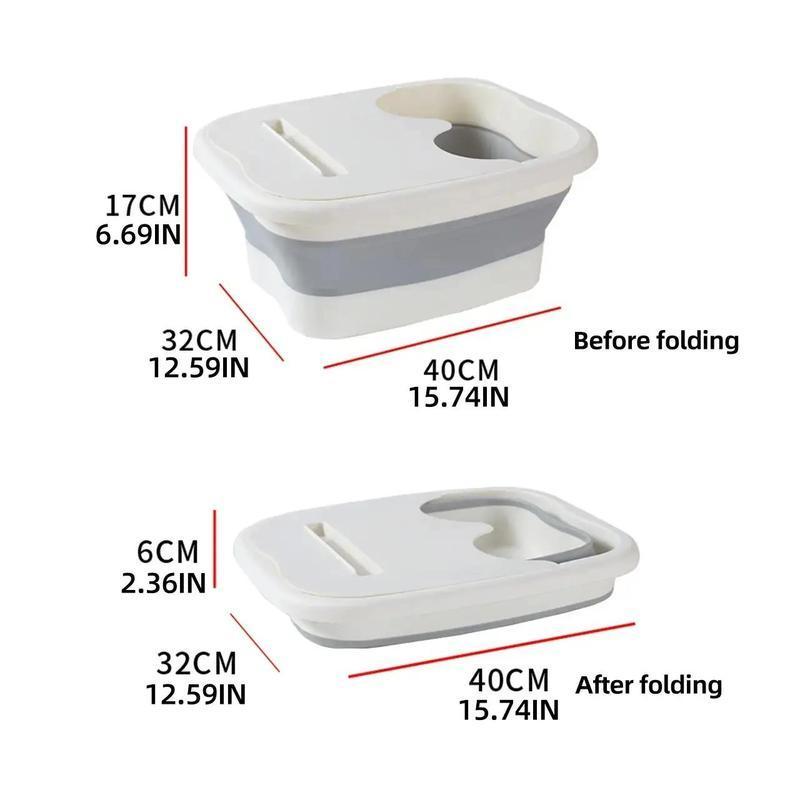 Foldable Foot Bath Tub, 1 Count Portable Foot Spa Basin with Bulge Massage Dot, Foot Soaking Tub for Home, Dormitory, Travel, Camping