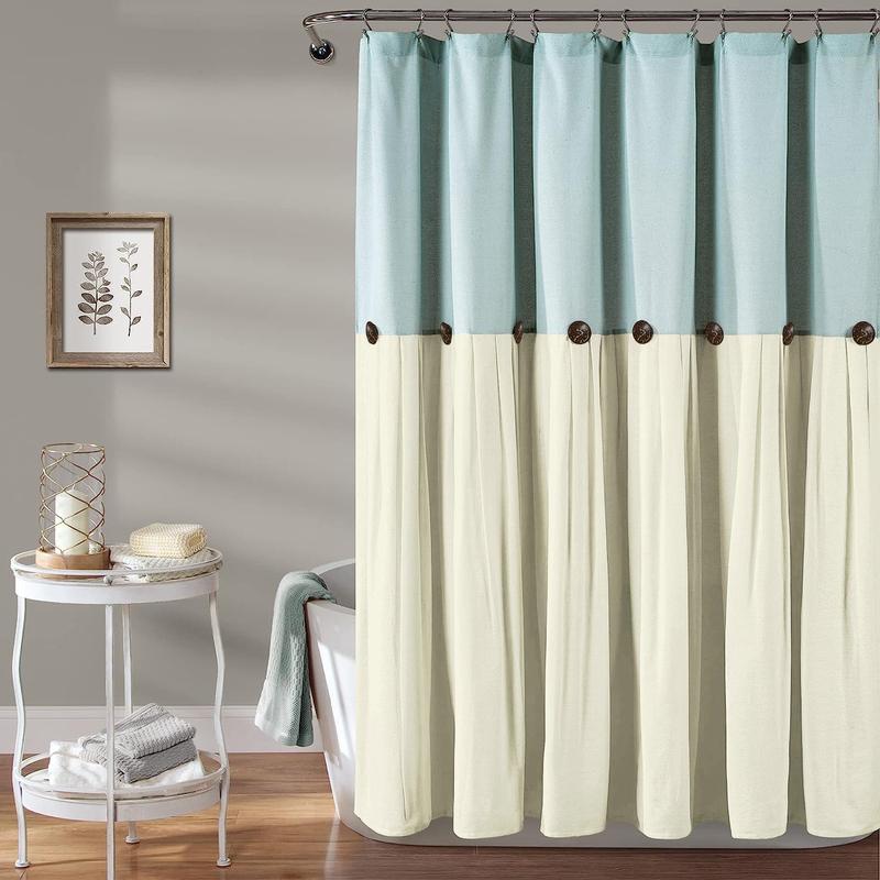 Two-tone Shower Curtain, Washable Bath Curtain, Decorative Bathtub Curtain, Bath Accessories, Bathroom Decor, Bathroom Supplies, Bathroom Accessories, Home Supplies