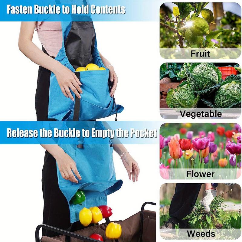 Waterproof Gardening Apron with Pockets and Harvesting Pouch - Adjustable Canvas Apron for Men and Women, Perfect for Garden Tools and Harvesting, Ideal Gift for Gardeners