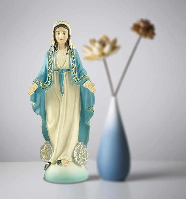 Blessed Mary Statue Catholic Our Lady of Grace Tabletop Figurine Small (4.84 Inch Tall)