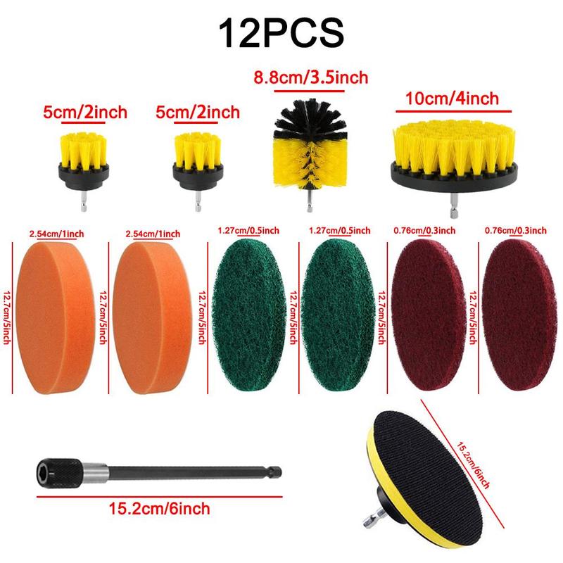 Drill Brush Attachment Set, Power Scrubber Brush Cleaning Kit, Drill Brush Attachment Set Suitable for Bathroom Surfaces, Grout, Floor, Tub, Shower, Tile, Kitchen & Car