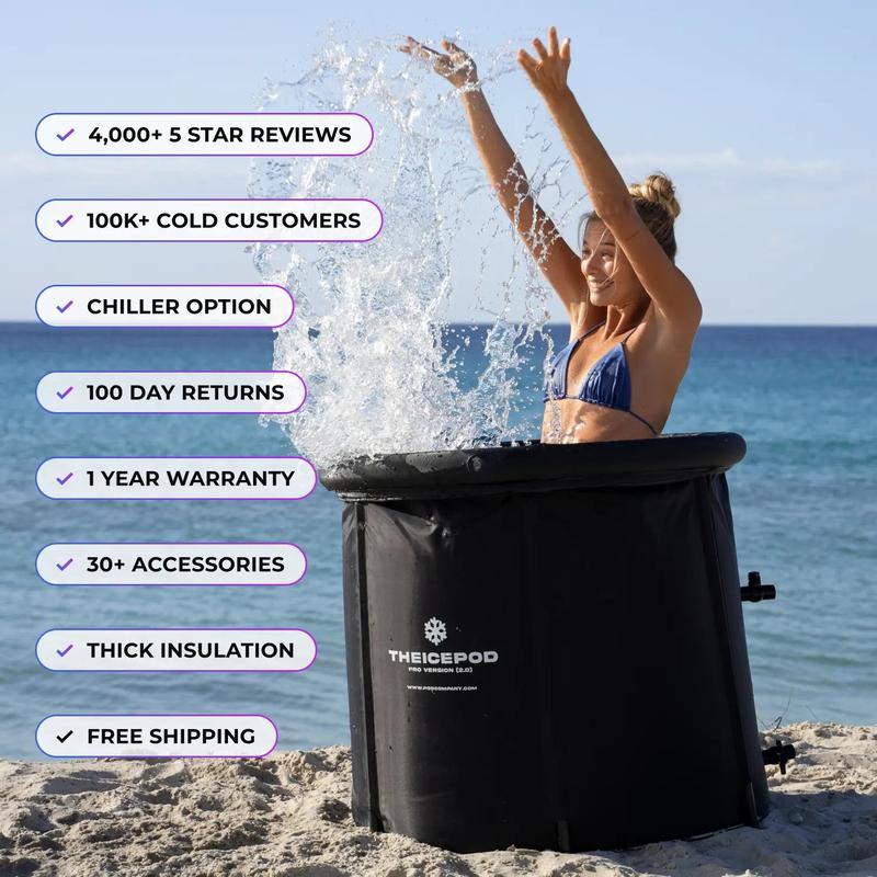 The IcePod, Portable & Affordable Cold Bath Recovery Tub - Improve Muscle Soreness, Poor Sleep, Low Mood