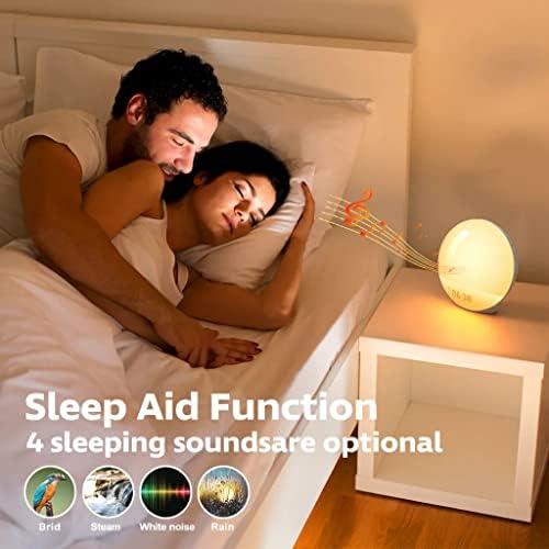 Sunrise Alarm Clock for HeavySleepers,Sunsetsimuation DecorAdjustable Smart Wake Up Light withSunrise，7Color Nightlight,7 Alarm Sounds