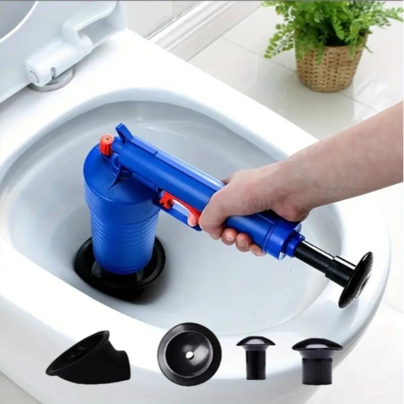 Pressure Drainage Pump with Accessories, Pneumatic Toilet Plunger, Manual Pump Cleaner, Air Pressure Drain Pump Pipe Dredge Tool for Toilet Sink Bathtub