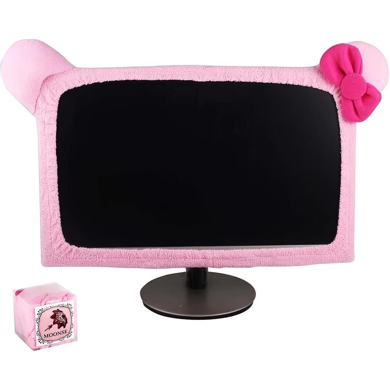 Computer Screen Plush Decorative Cover, Cute Solid Color Computer Screen Cover, Laptop Dust Cover For Home & Office