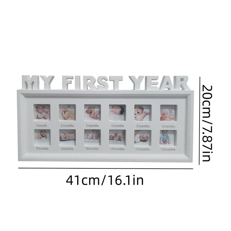 Baby Growth 12 Months Photo Frame, 1 Count Newborn Baby Photo Frame, Baby Growth Milestone Photo Frame, Home Decor