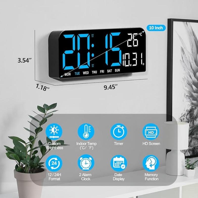 Digital Electronic Alarm Clock, Multifunctional LED Alarm Clock, Large LED Alarm Clock With Temperature Display, 12 24 Hours, Snooze Mode, Suitable For Bedroom And Living, Thanksgiving Christmas Gifts