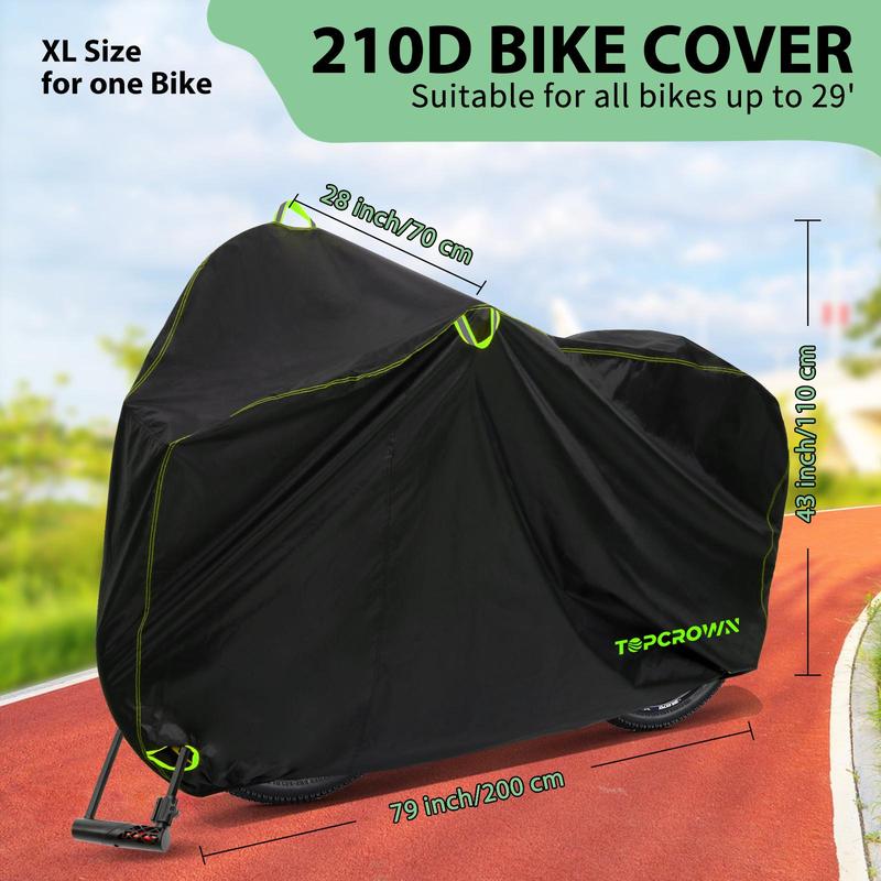 Christmas Waterproof Bike Cover, Outdoor Storage Bike Cover with Storage Bag, Rain & Snow & UV Proof Bike Cover for Mountain Road City Electric Bike