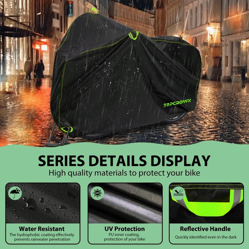 Christmas Waterproof Bike Cover, Outdoor Storage Bike Cover with Storage Bag, Rain & Snow & UV Proof Bike Cover for Mountain Road City Electric Bike