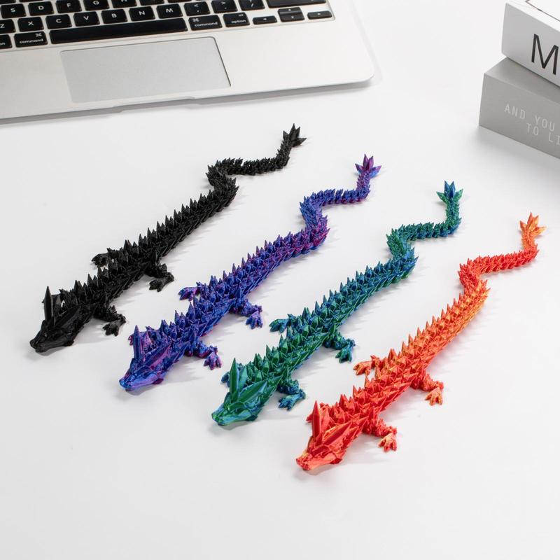 3D Printing Dragon Design Ornaments, Creative Movable Desktop Decoration Craft, Cool Toys, Home Decor Ornament for Desktop, Cool Toy for Men, Teenage Gift, Halloween Gift