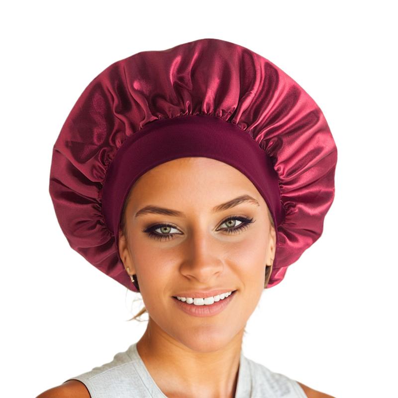 Large Satin Bonnet Silk Bonnet Hair Wrap for Sleeping Sleep Cap with Elastic Soft Band Big Bonnets for Women Hair Care Caps