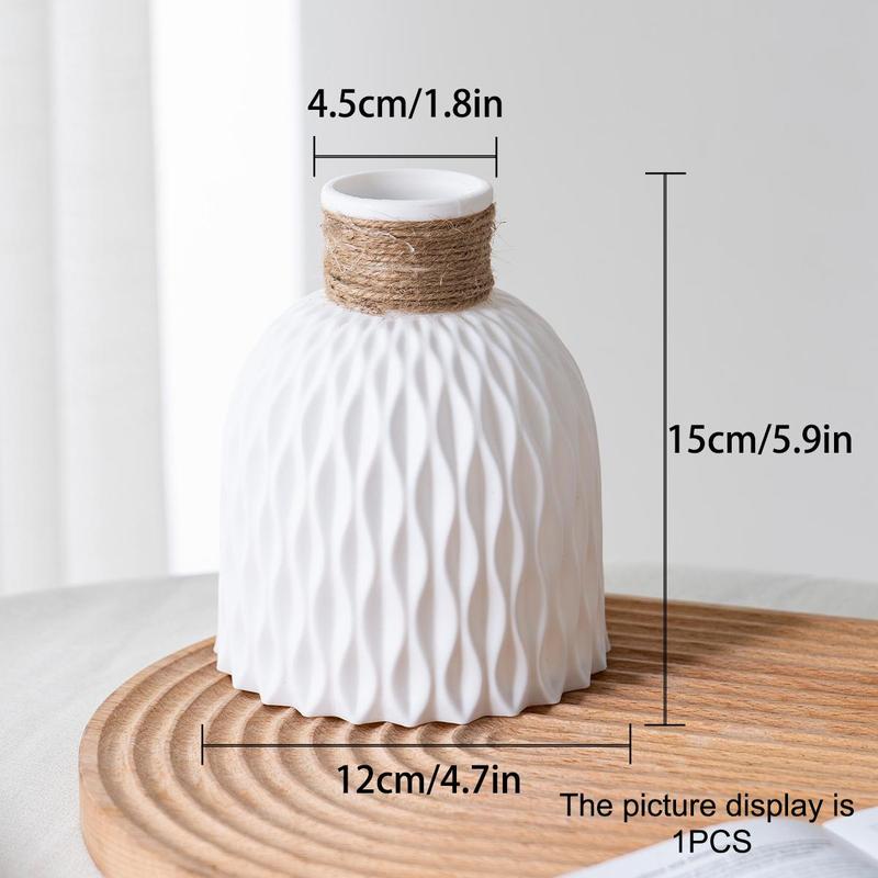 Simulated Ceramic Plastic Vase, 1 Count Simple Modern Geometry Nordic Style Vase, Gift for Mom, Home Decor Supplies for Living Room Bedroom Dining Room