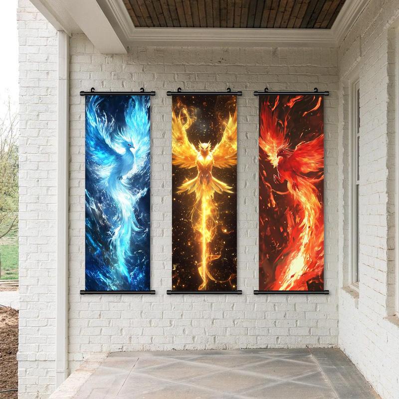 Creative Phoenix Pattern Wall Tapestry, 3 Counts set Modern Art Wall Decor, Wall Hanging Decor for Home Living Room Bedroom