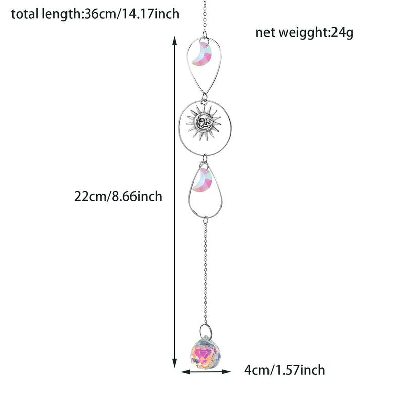 Artificial Crystal Wind Chime, Star & Moon & Planet & Sun Design Hanging Decoration, Hanging Ornament for Home Garden Party, Home Decor