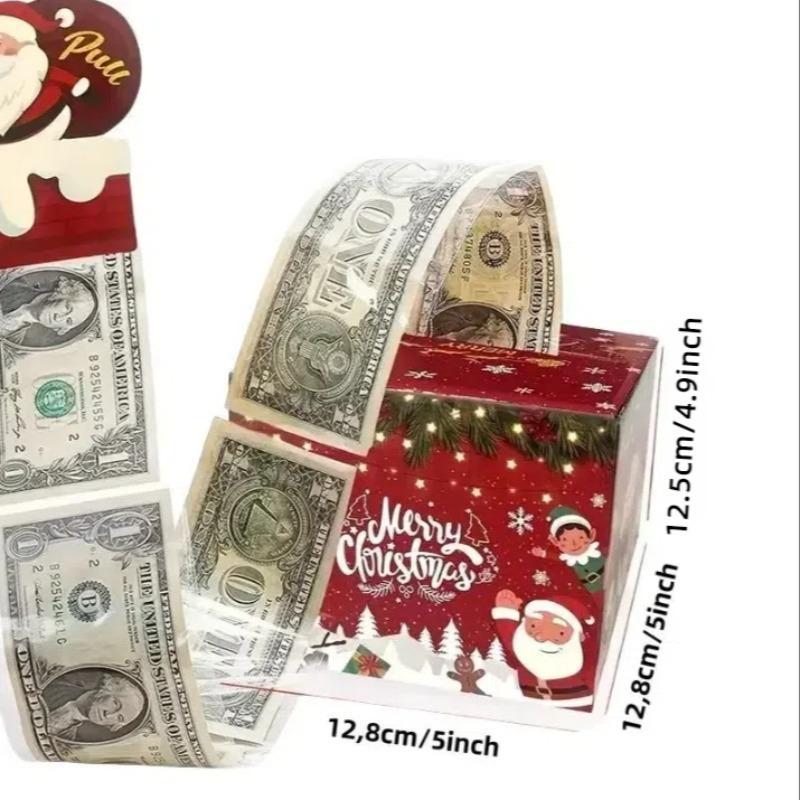 Christmas Themed Money Box, 1 Count Creative Surprise Money Rolling Gift Box, Funny Christmas Money Gift for Friends, Girlfriend, Wife, Sister